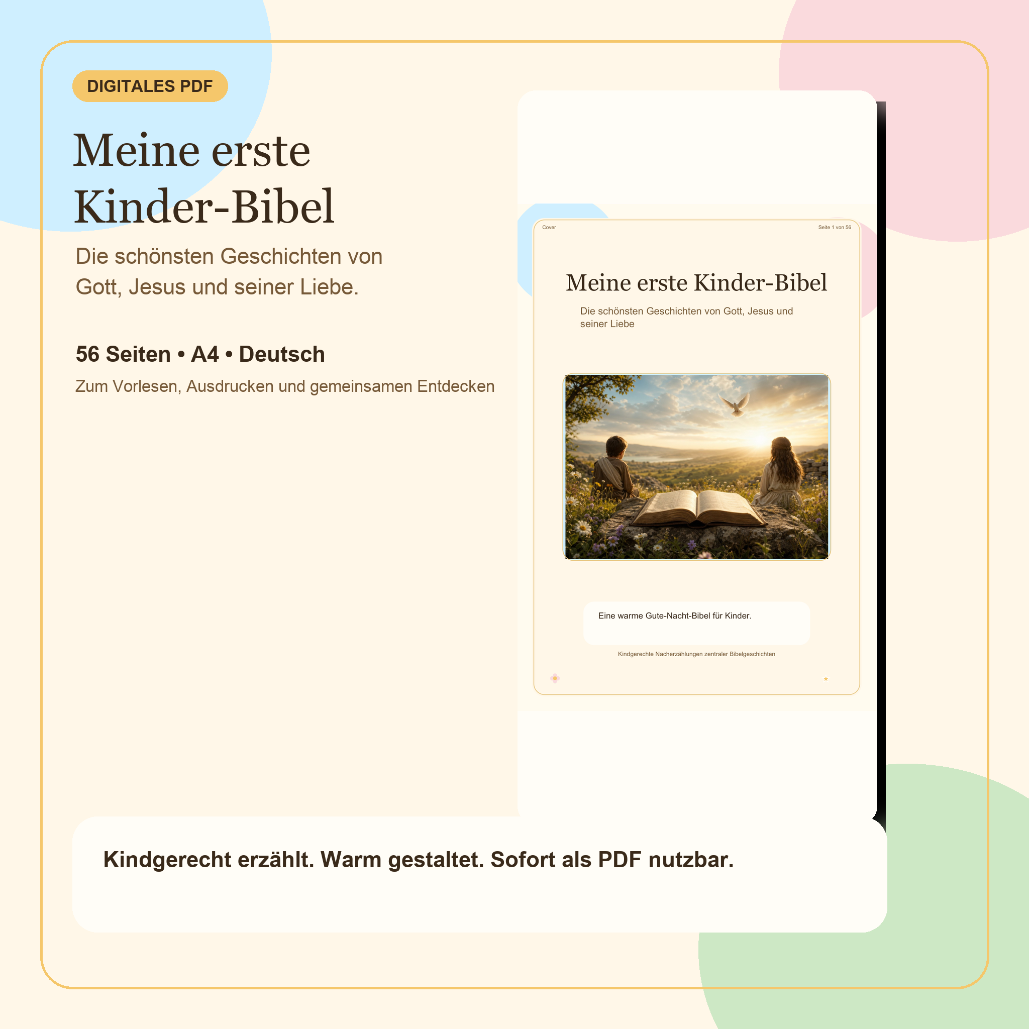 Meine erste Kinder-Bibel | 56-seitiges PDF für Kinder