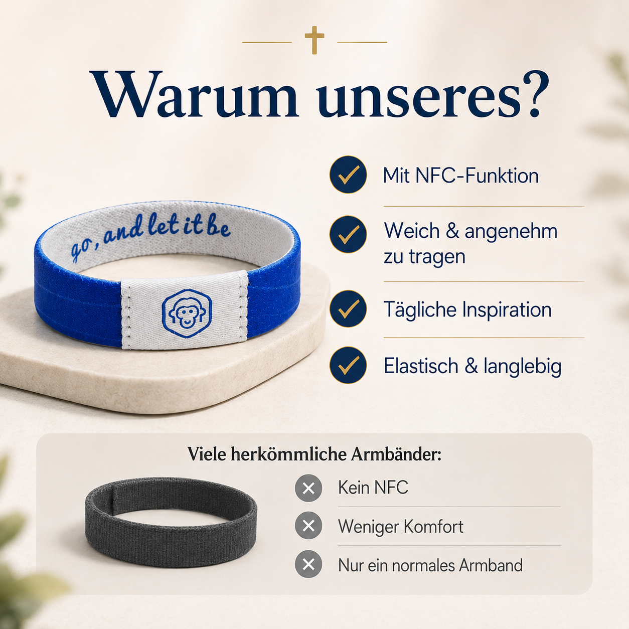 NFC Bibelvers-Armband – tägliche christliche Ermutigung per Smartphone-Tap