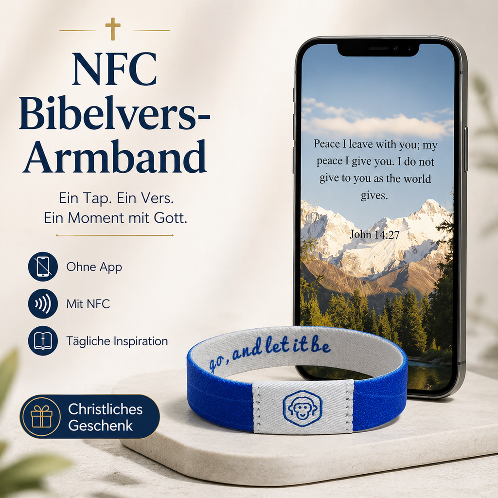 NFC Bibelvers-Armband – tägliche christliche Ermutigung per Smartphone-Tap
