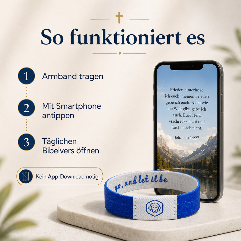 NFC Bibelvers-Armband – tägliche christliche Ermutigung per Smartphone-Tap