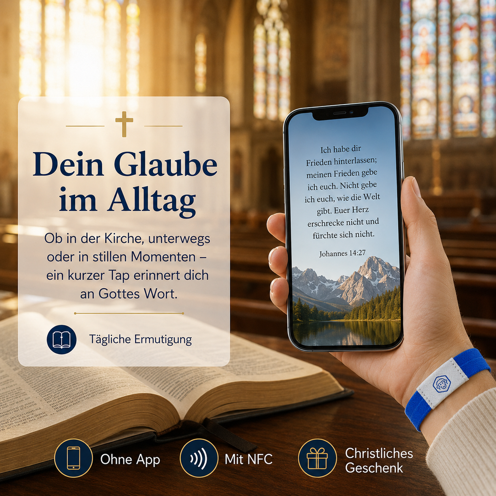 NFC Bibelvers-Armband – tägliche christliche Ermutigung per Smartphone-Tap