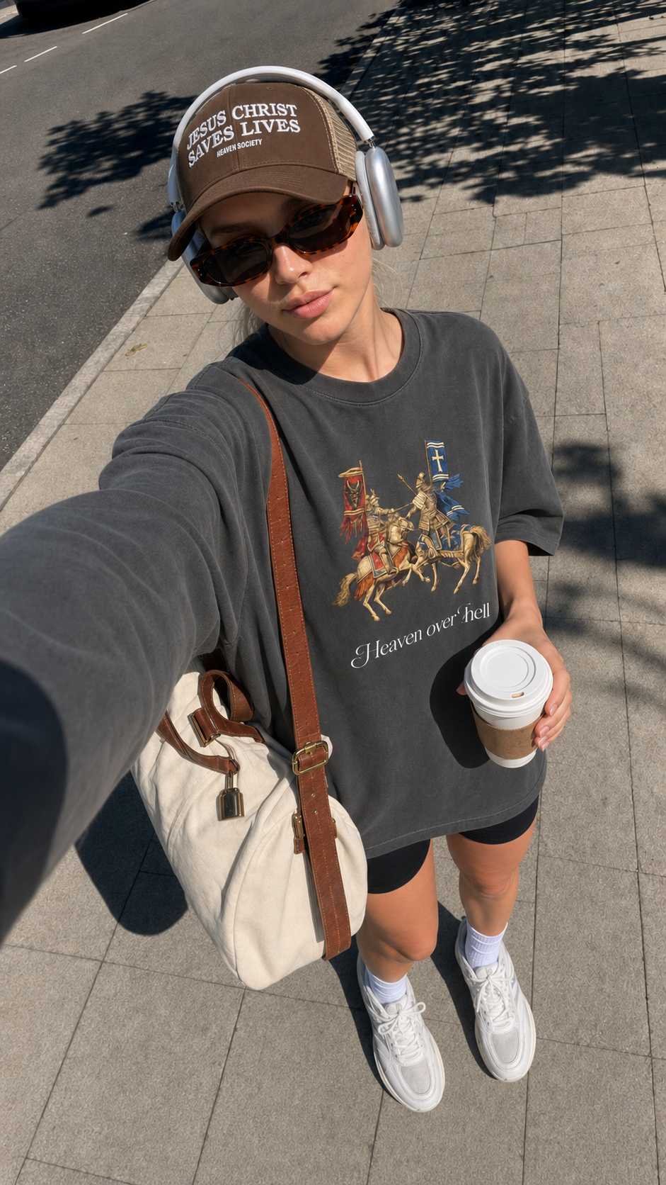 Heaven over Hell Boxy Tee – Vintage Black