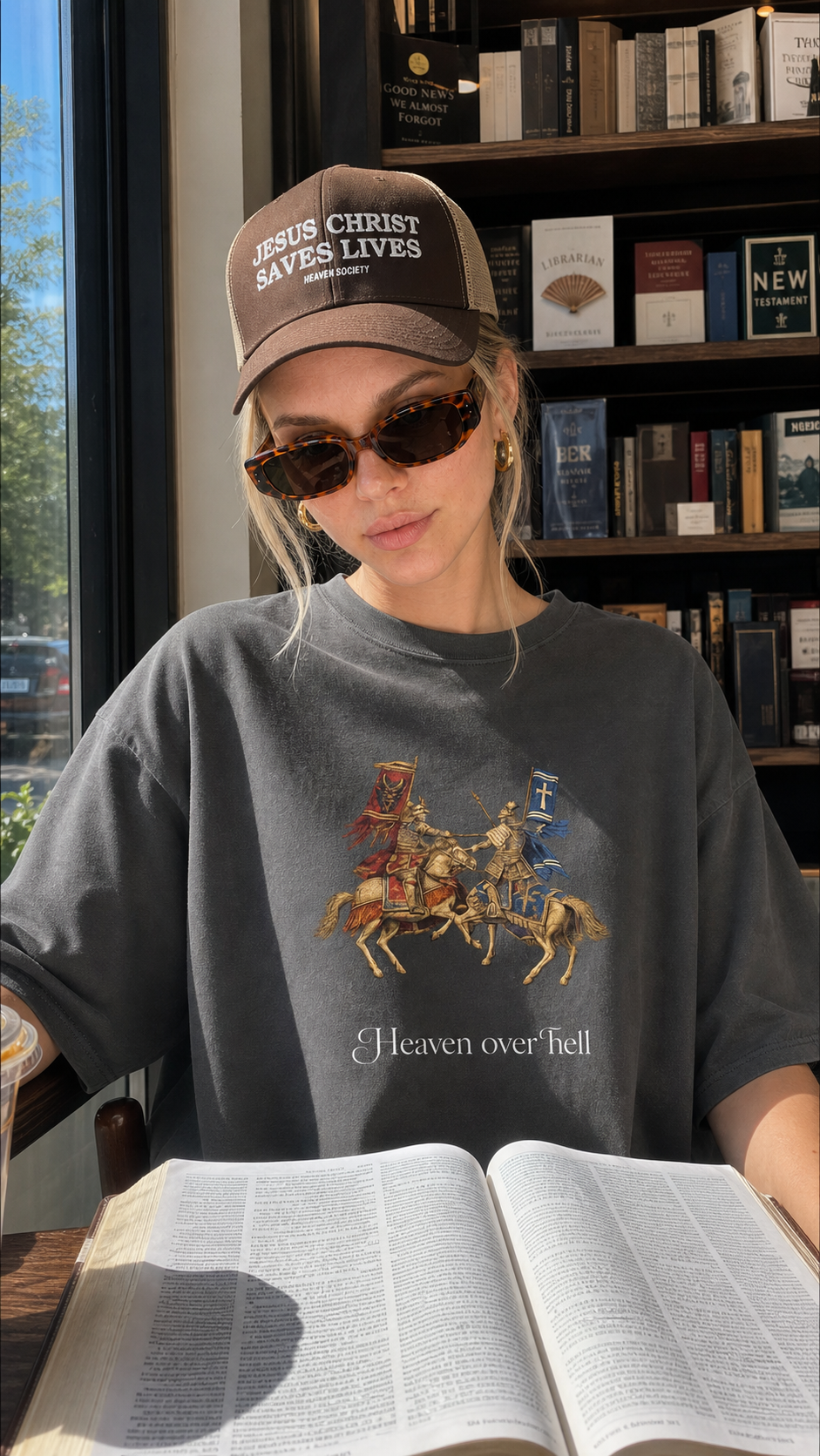 Heaven over Hell Boxy Tee – Vintage Black
