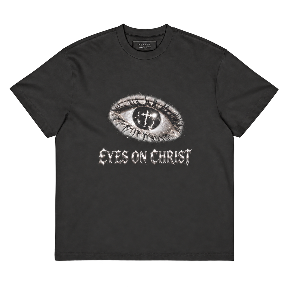 Eyes on Christ Boxy T-Shirt — Vintage Schwarz