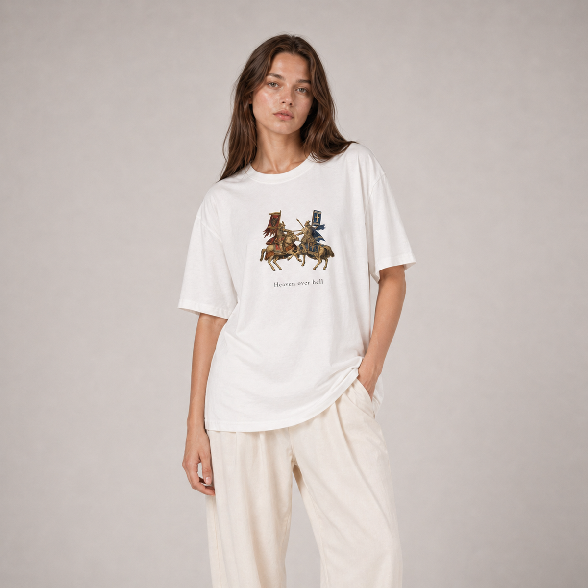 Heaven Society „Heaven over Hell“ Boxy Tee – White