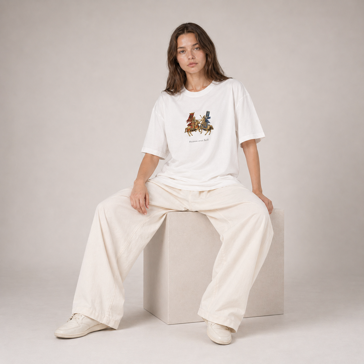 Heaven Society „Heaven over Hell“ Boxy Tee – White