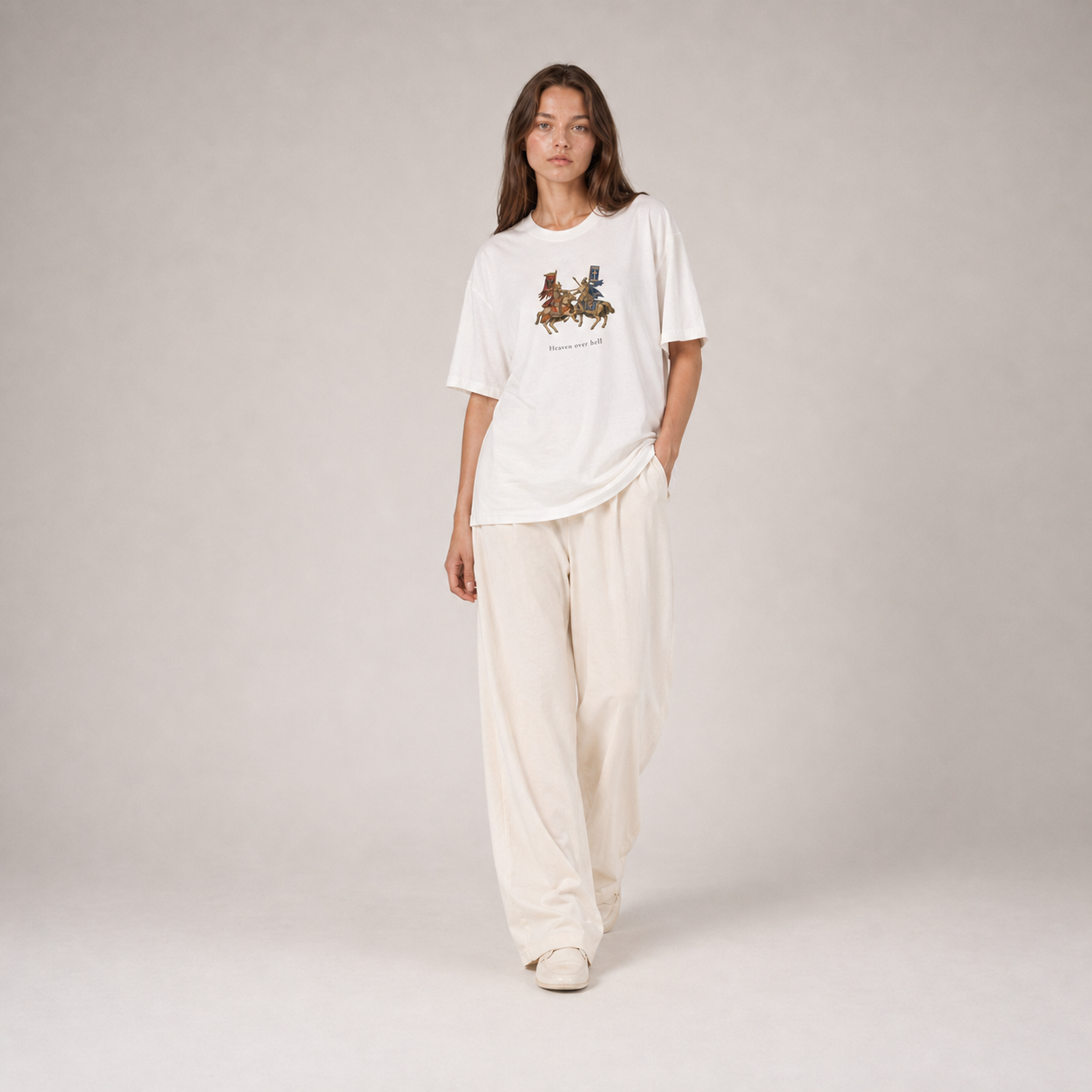Heaven Society „Heaven over Hell“ Boxy Tee – White