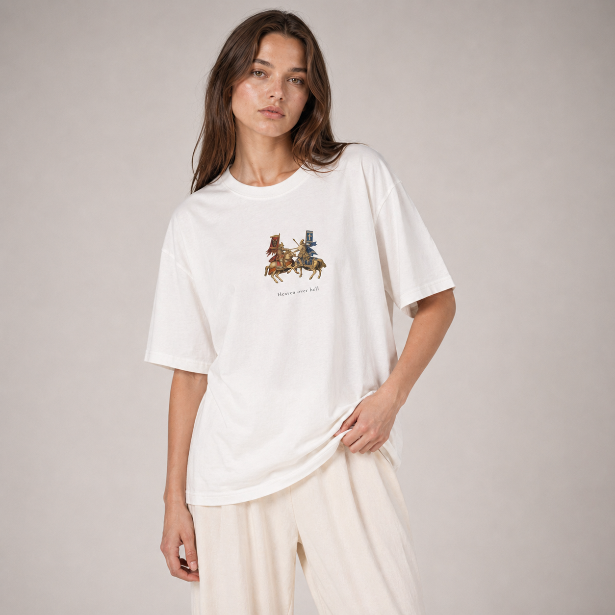 Heaven Society „Heaven over Hell“ Boxy Tee – White