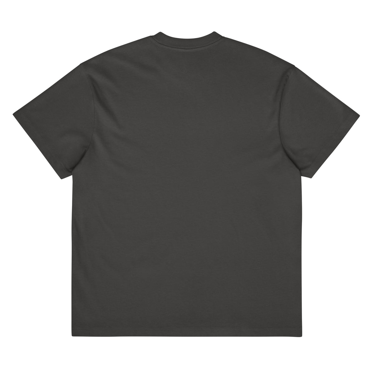 No Luck, All God Boxy T-Shirt — Vintage Black. Plain back view.