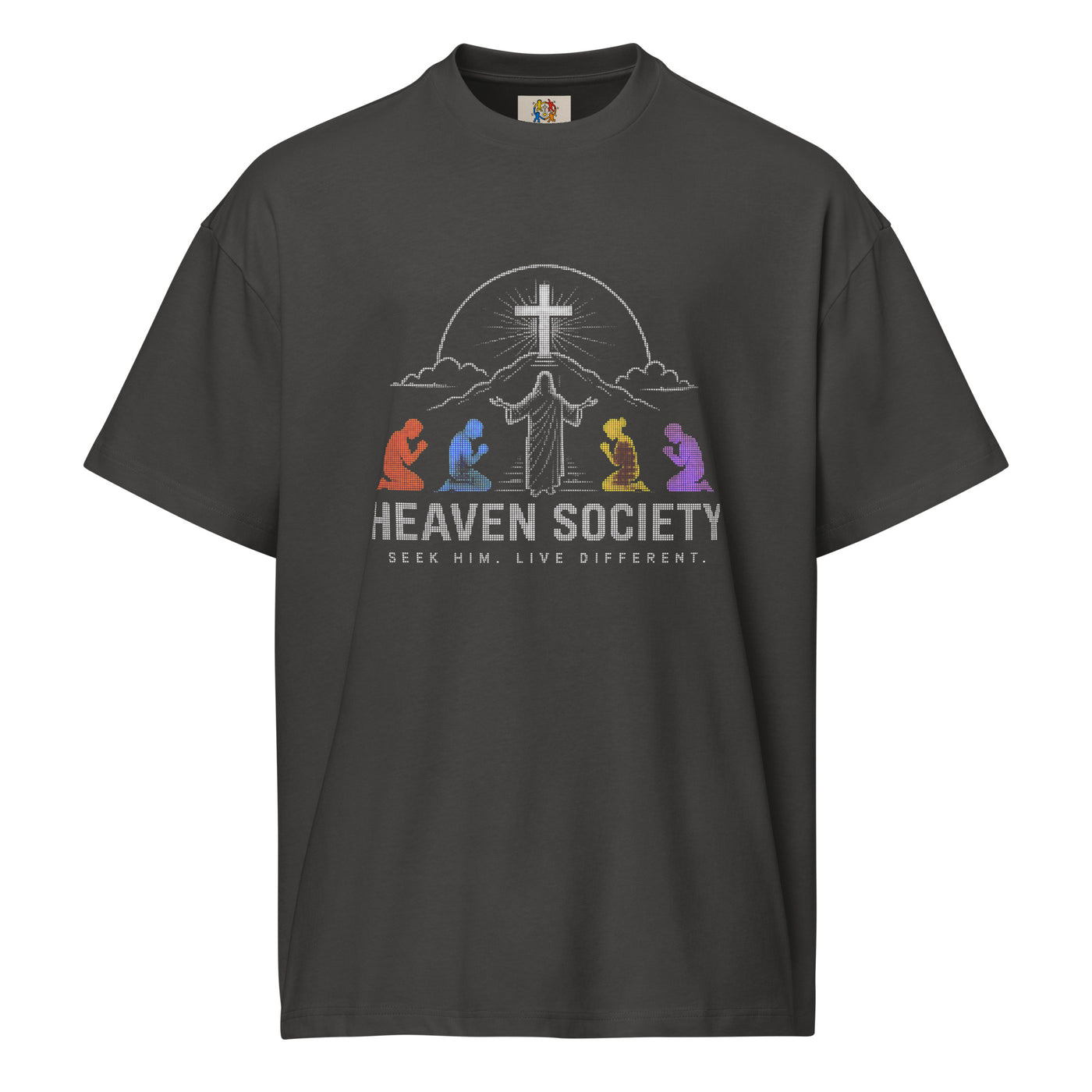 HEAVEN SOCIETY "LIFE DIFFERENT" BOXY TEE - BLACK