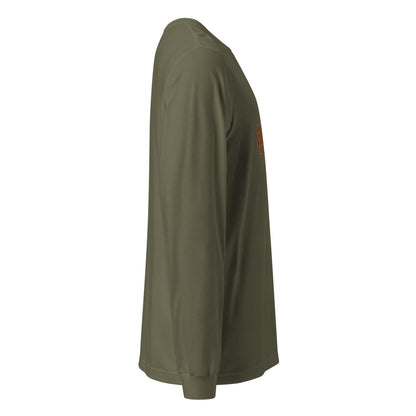 Amen Longsleeve in Military Green – Seitenansicht rechts, Produkt-Mockup