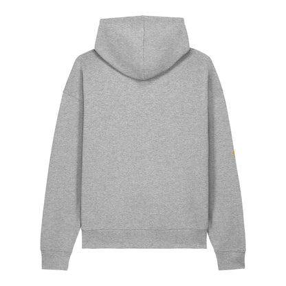 Amen Hoodie in Grau meliert – Rückansicht, weitere Produktansicht, Produkt-Mockup