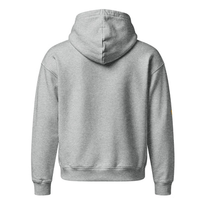 Amen Hoodie in Grau meliert – Rückansicht, Produkt-Mockup