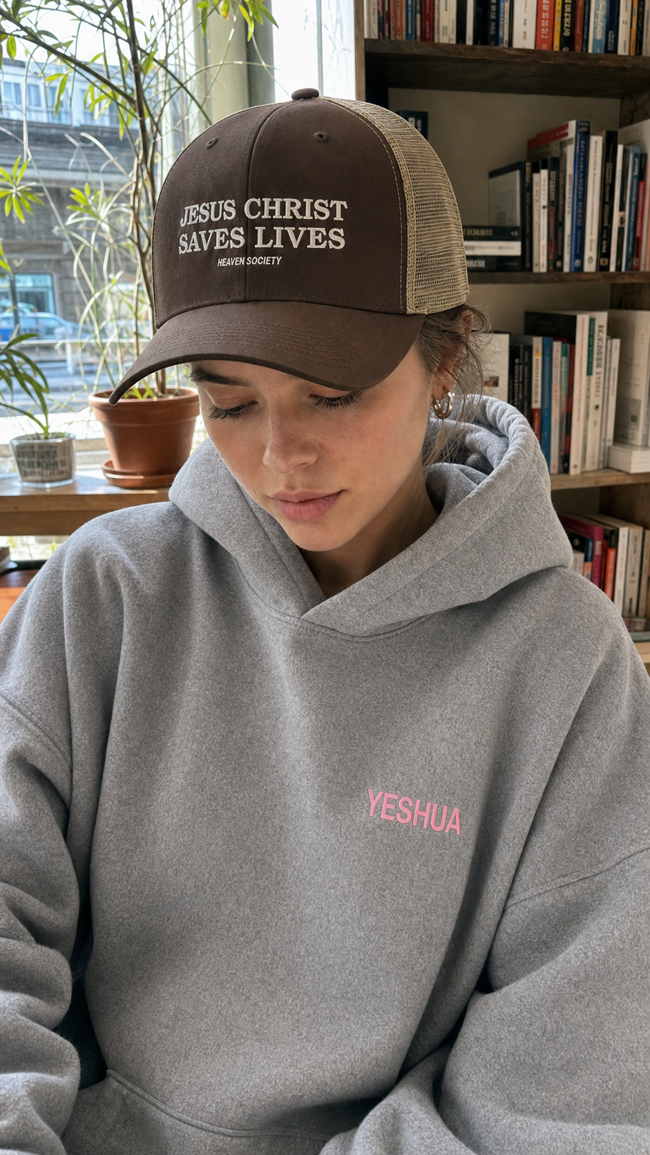 YESHUA Oversized Hoodie – Athletic Heather