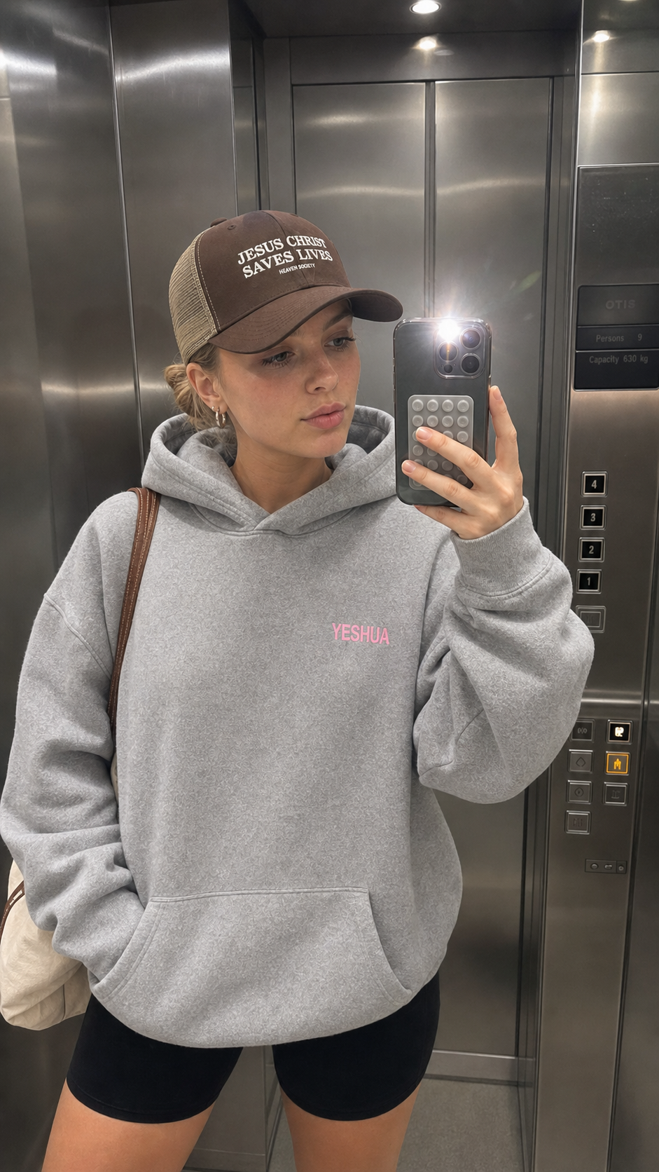 YESHUA Oversized Hoodie – Athletic Heather