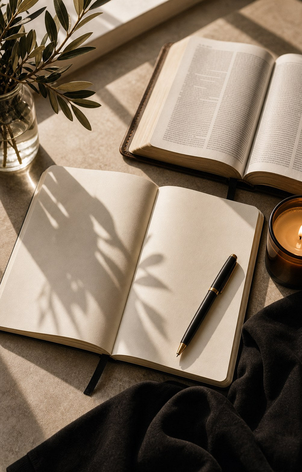 7-Tage-Gebetsplan mit Bibel und Notizbuch