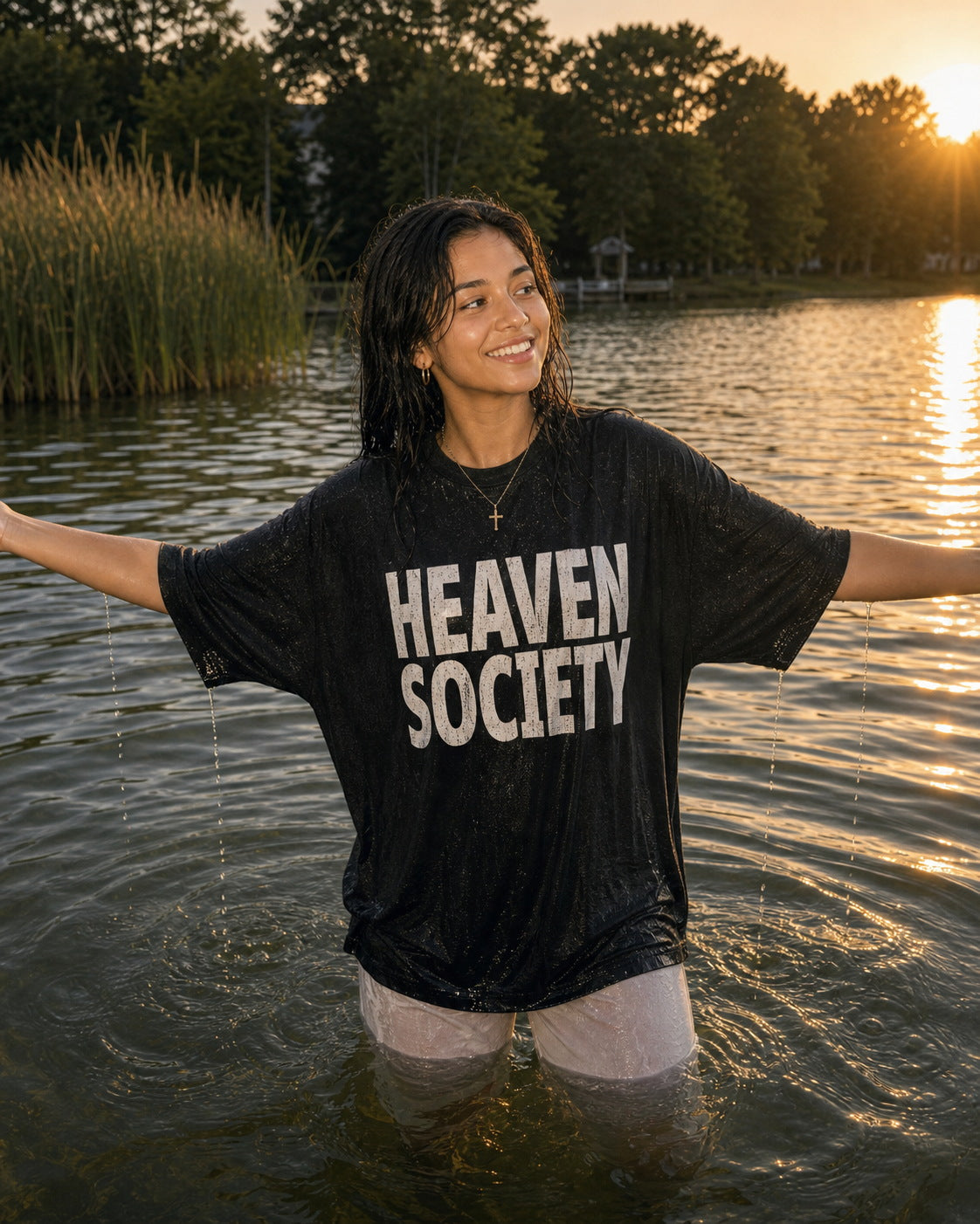 HEAVEN SOCIETY WORDMARK BOXY TEE - BLACK Bild 5